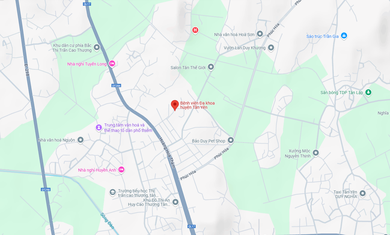 Sơ đồ Trung tâm y tế huyện Tân Yên