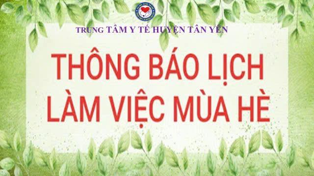 Thông báo lịch làm việc mùa hè năm 2025